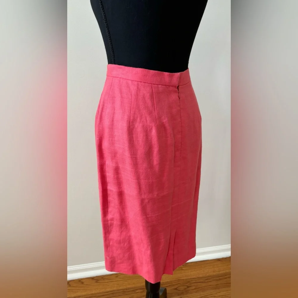 Scassi Vintage‎ Linen Dress Vest Skirt Set Coral - Size 6